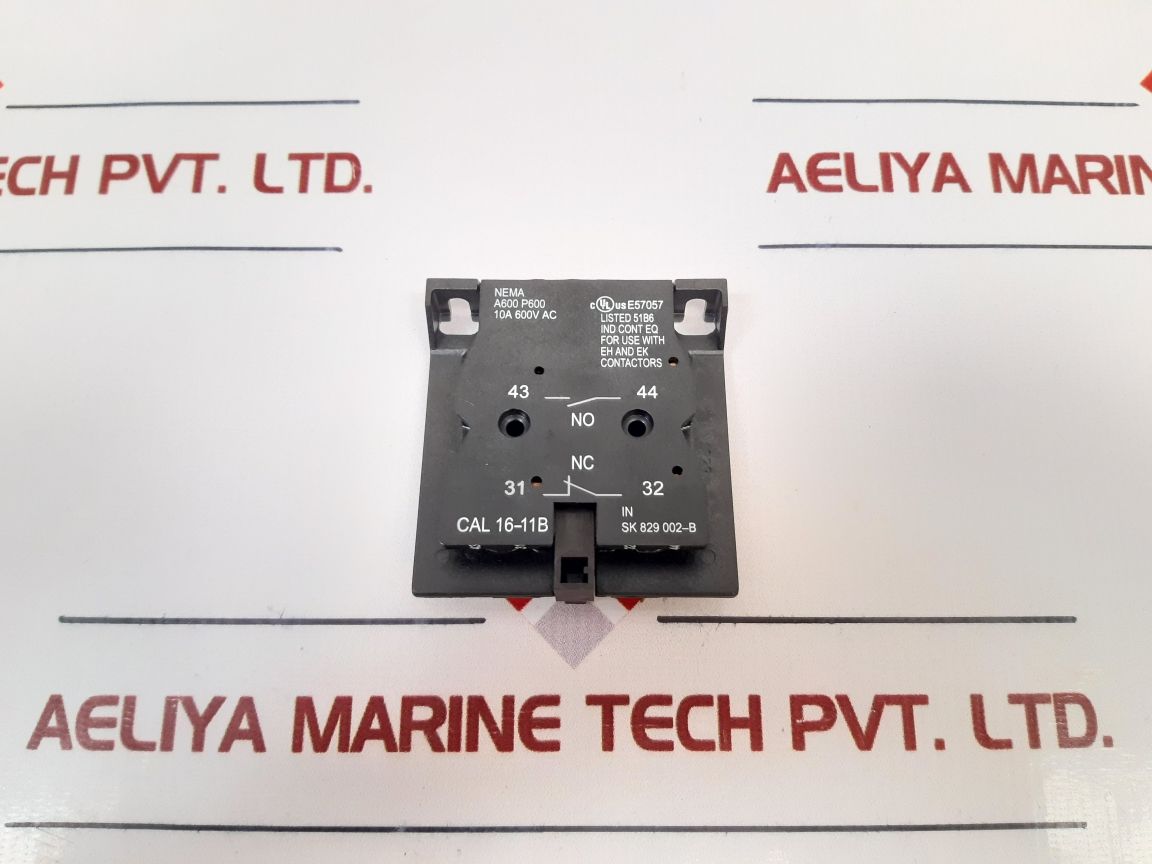 Abb Cal 16-11B Auxiliary Contact Block 10A 600V Ac Gjd8290020R0200 - Aeliya Marine Tech