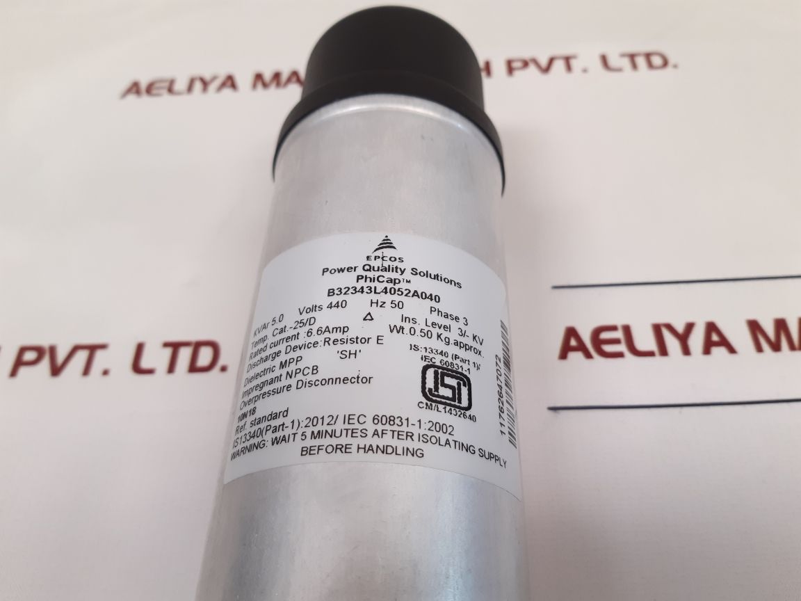 Epcos tdk b32343l4052a040 phicap normal duty capacitor - Aeliya Marine Tech