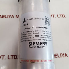 Siemens B32344B4152A040 Power Capacitor - Aeliya Marine Tech