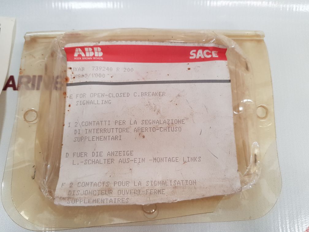 Abb Uxab 739240 R 200 Auxiliary Contacts Circuit-breaker - Aeliya Marine Tech