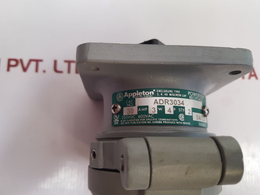 Appleton Adr3034 Powertite Receptacle 30Amp 3W