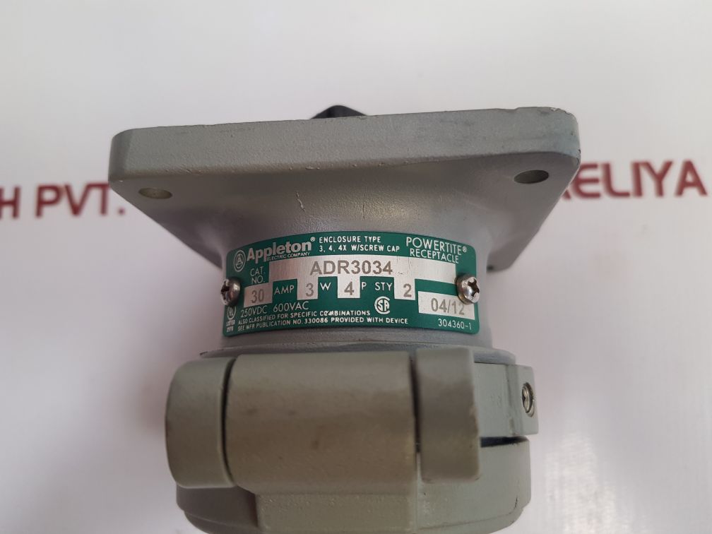 Appleton Adr3034 Powertite Receptacle 30Amp 3W