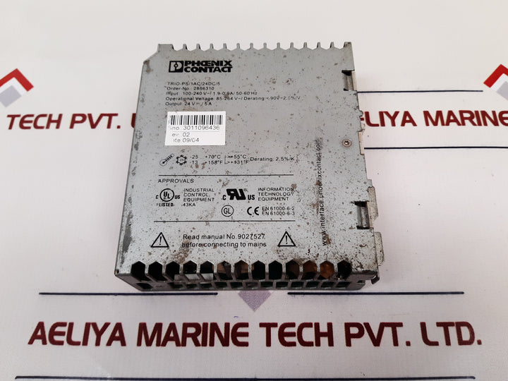 Phoenix Contact Trio-ps/1Ac/24Dc/5 Power Supply Module 2866310 (En 61000-6-2) (En 61000-6-3)
