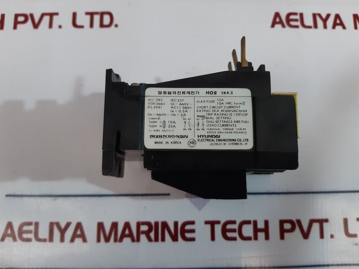 Hyundai Hor 1K 4.2 Thermal Overload Relay 5A 660V
