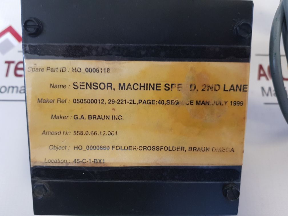 G.a. braun 050500012 sensor - Aeliya Marine Tech