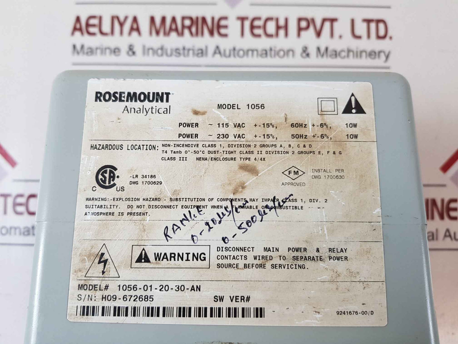 Rosemount emerson 1056-01-20-30-an liquid analyzer