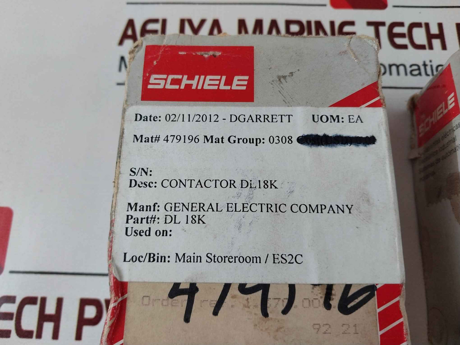 Schiele dl 18k contactor 110v 60hz 96v 50hz