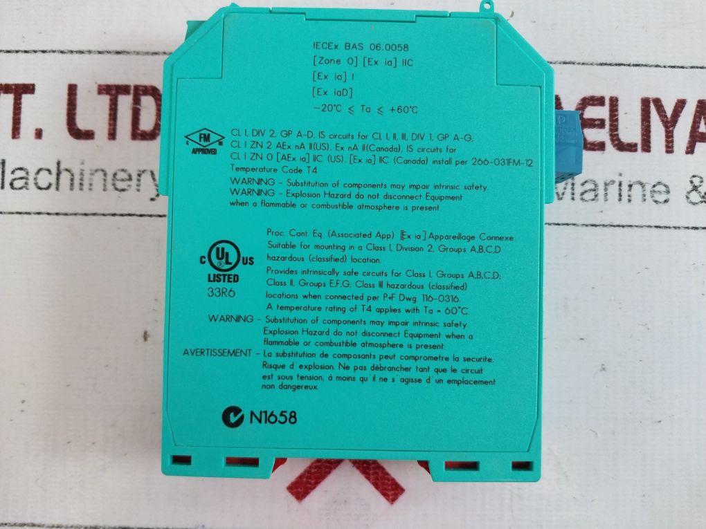 Pepperl+Fuchs Kfd0-sd2-ex1.1045 Solenoid Driver 133240 25.2V 93Ma 586Mw
