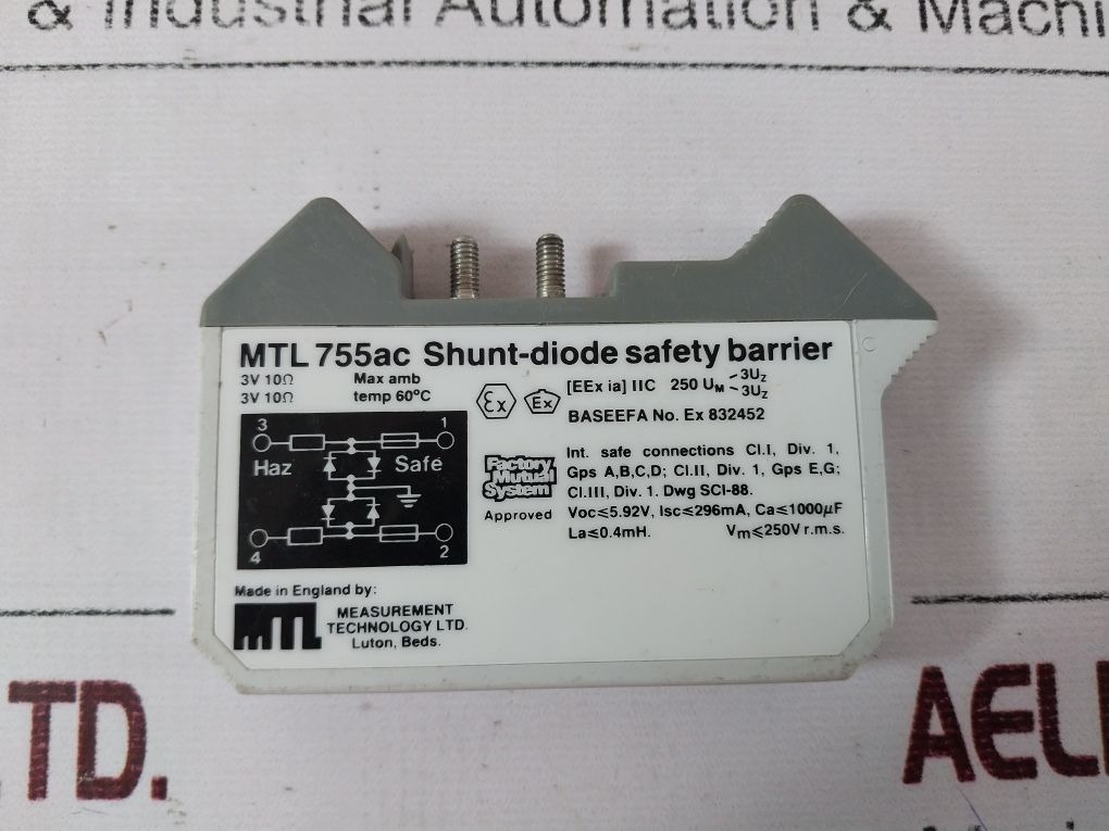 Measurement Technology Mtl 755Ac Shunt-diode Safety Barrier 3V 10?