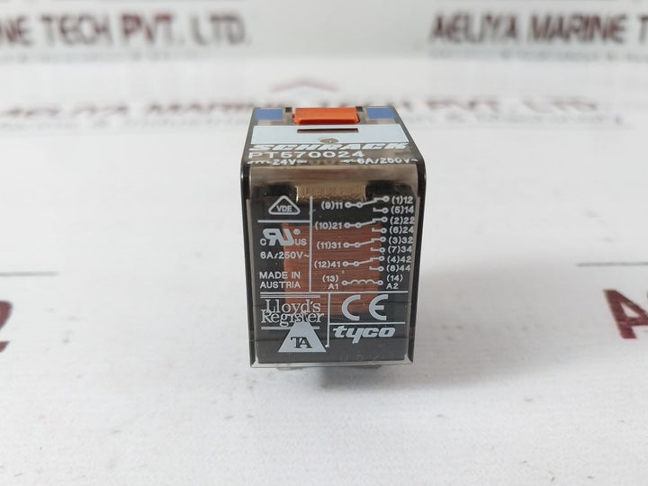 Schrack Pt570024 Relay With Pt78704 Base 10A 300Vac