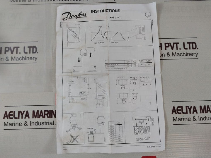Danfoss Kps 37 Pressure Switch 060-3101 Pb 22 Bar/Mwp 320 Psig