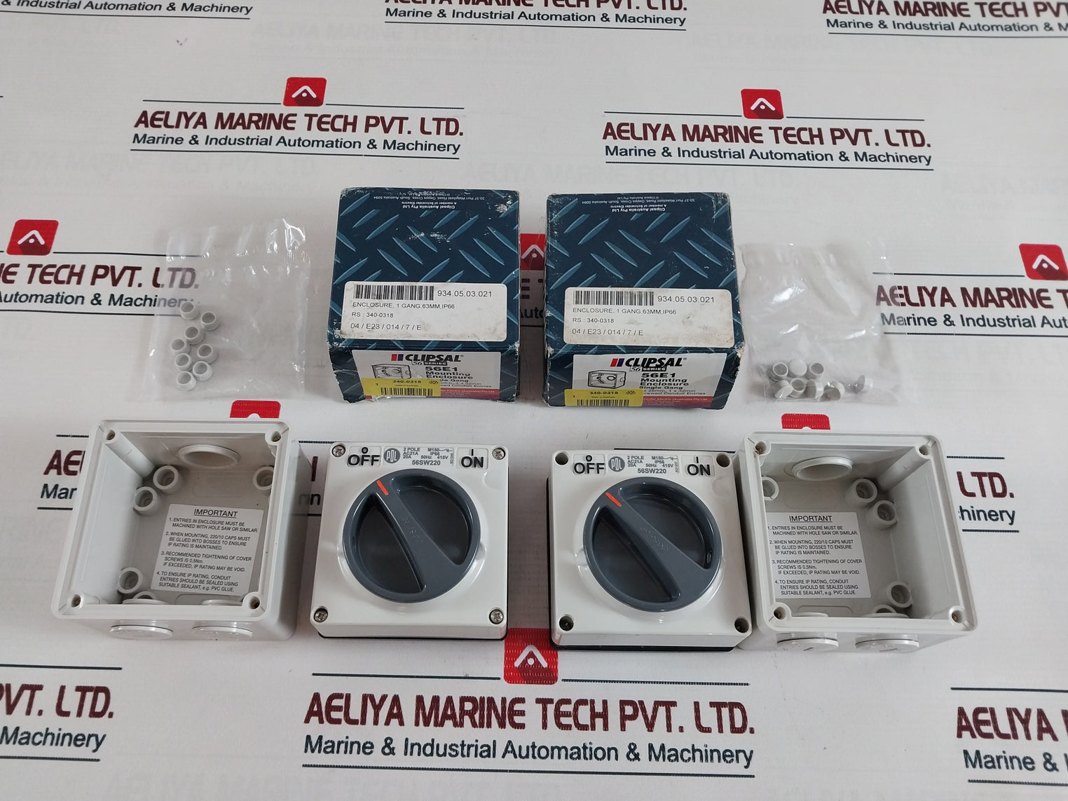 Clipsal 56SW220 2-Pole Mounting Enclosure IP66 20A 415V Single Gang