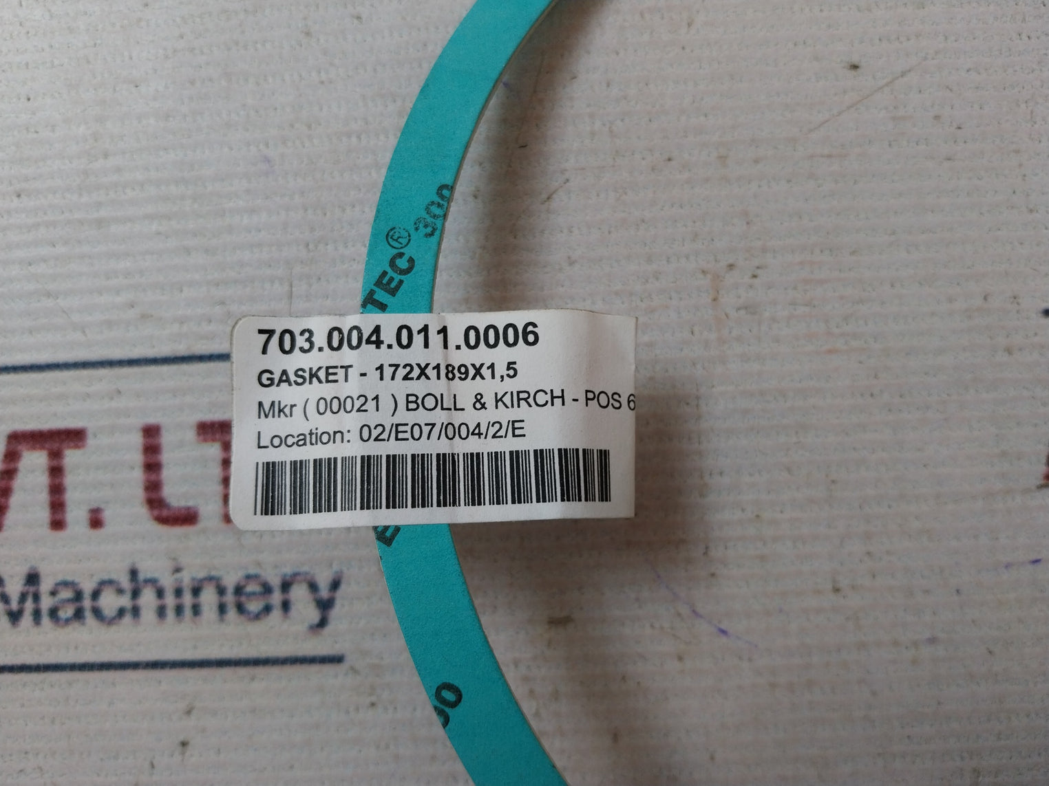 Lot Of 8X Boll & Kirch 172X189X1,5 Gasket Pos.6