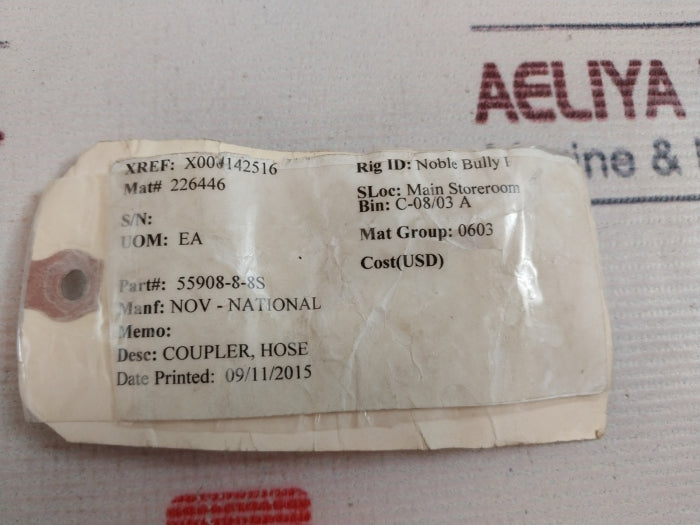 Lot of 2X Eaton Hansen Series 4 Hydraulic Couplings Quick Disconnect 55908-8-8S