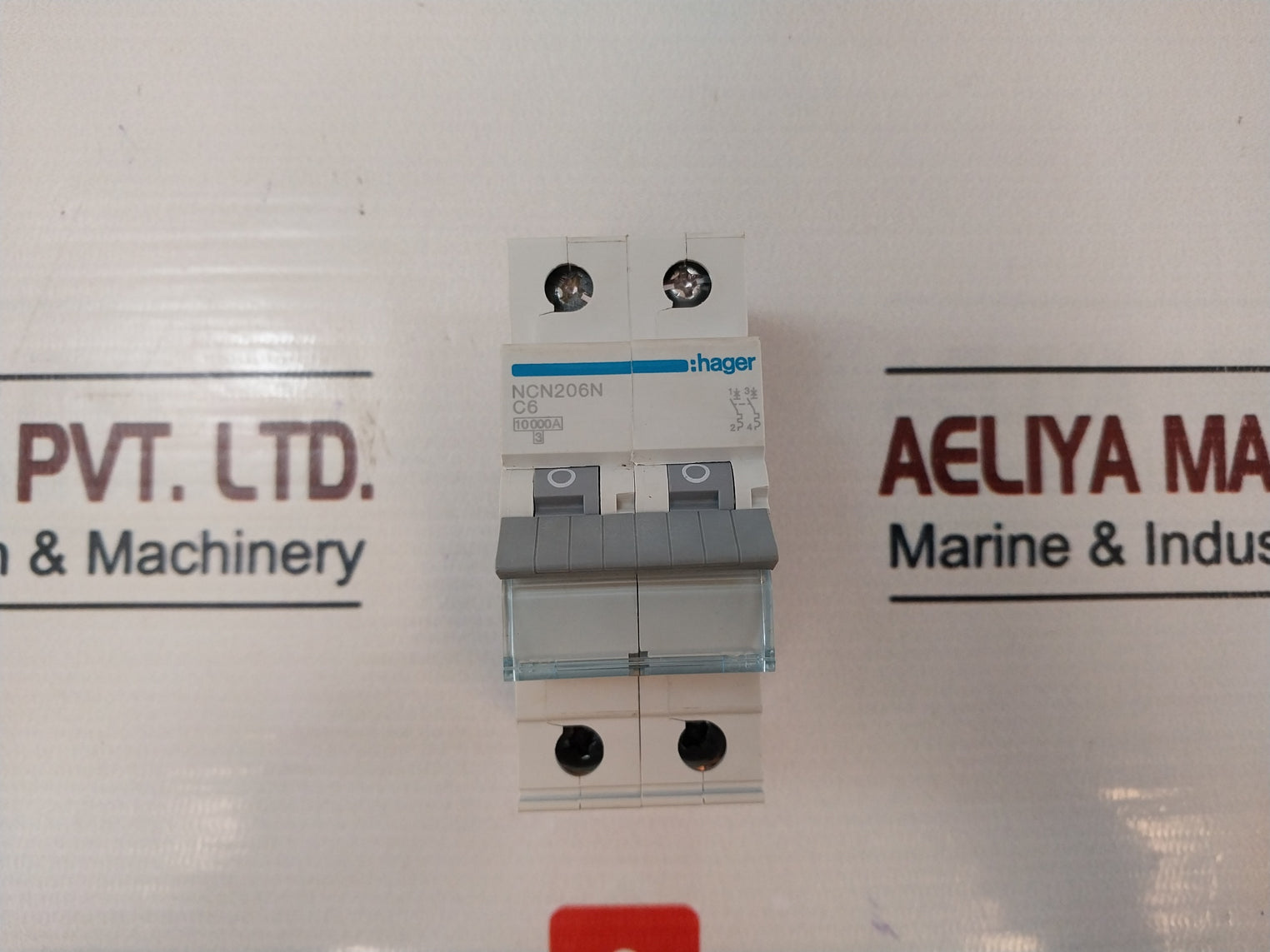 Hager ncn206n miniature circuit breaker 6a 2-pole