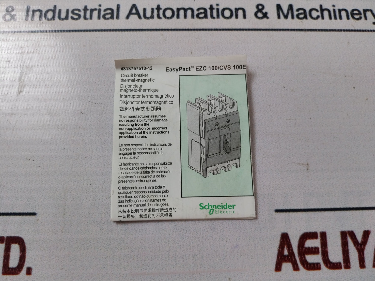 Schneider Electric Ezaux11 Circuit Breaker Thermal-Magnetic Auxiliary Switch