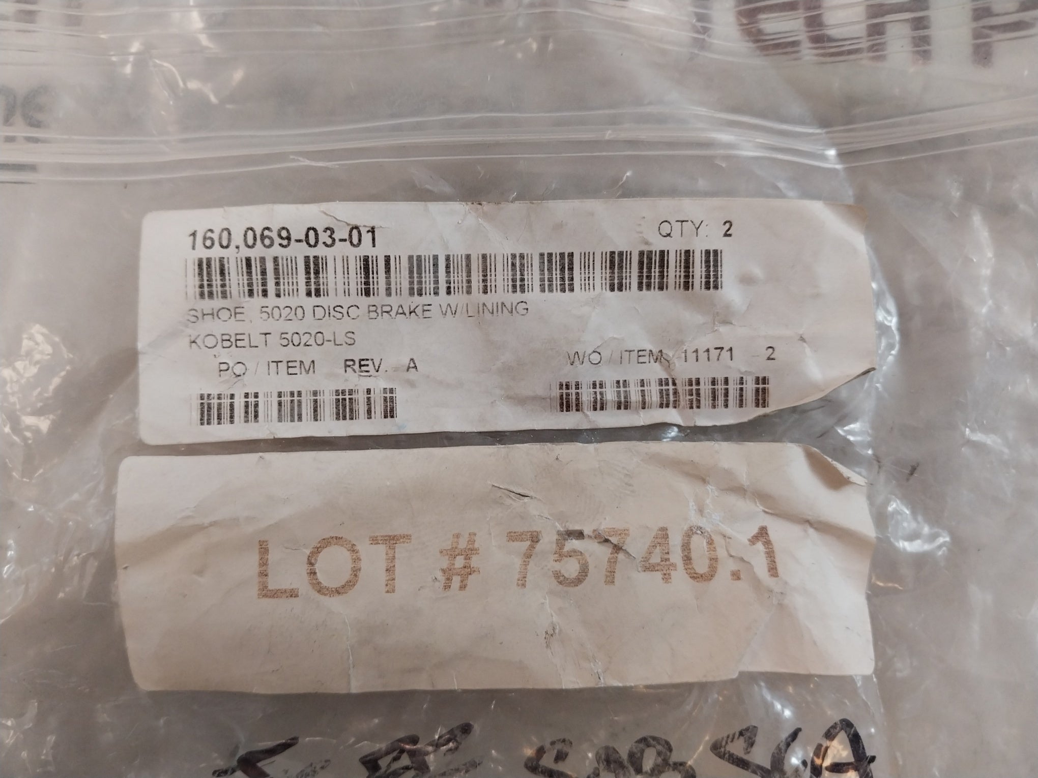 Kobelt 5020-0005 Shoe Disc Brake W/Lining 7097000 709 90554 2 Oh