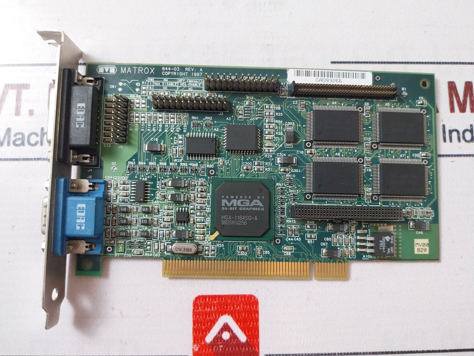 Matrox 644-03 Pcb Video Graphics Card Gad93266