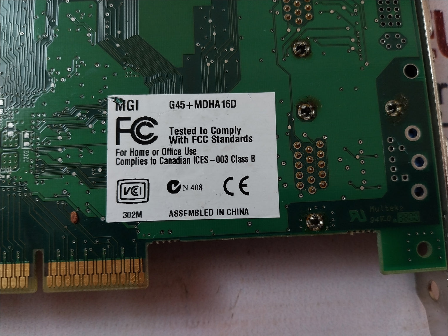 Matrox G45+Mdha16D Dual Head Agp Vga Video Card 94V-0