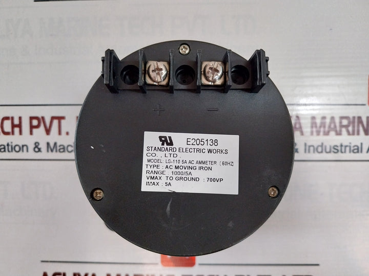 Standard Electric Works Ls-110 5A Ac Ammeter 60Hz 0-1000 Ac Amperes
