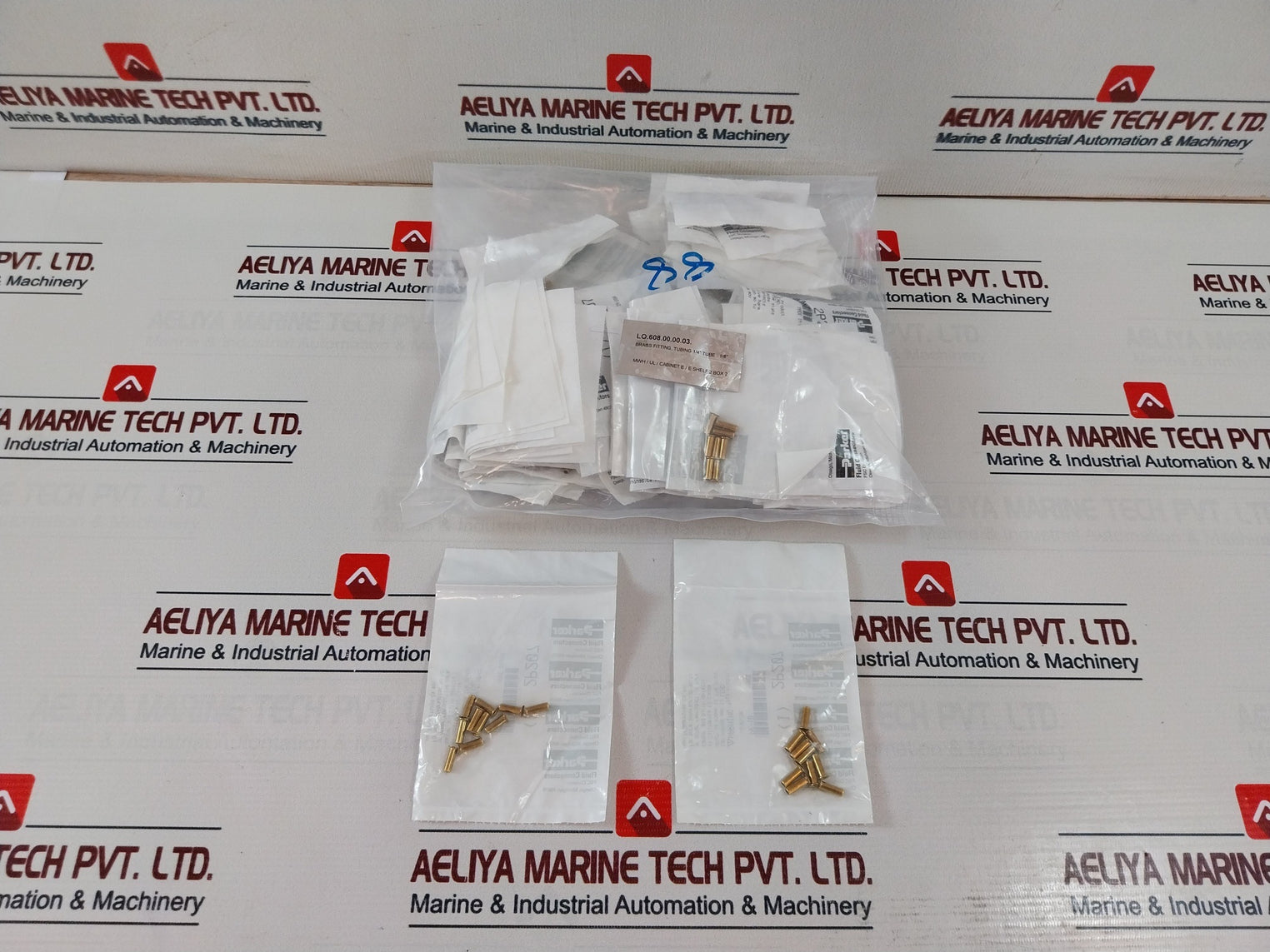 Lot of 20X Parker 2P207 Tubing Brass Fitting 1/4