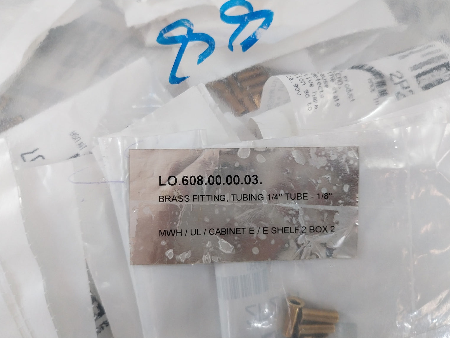 Lot of 20X Parker 2P207 Tubing Brass Fitting 1/4