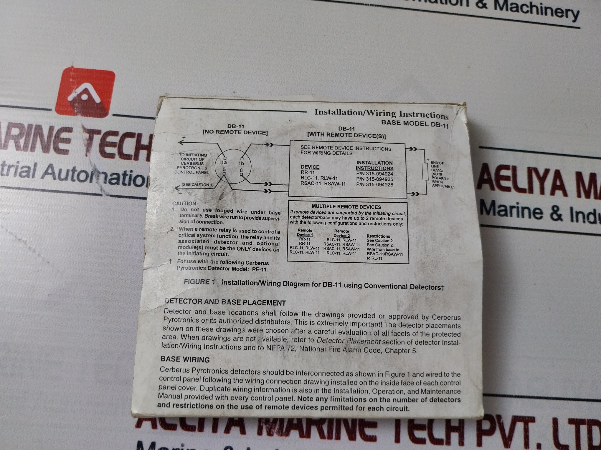 Lot Of 2X Cerberus DB-11 Detector Mounting Base 595-193755/500-094151