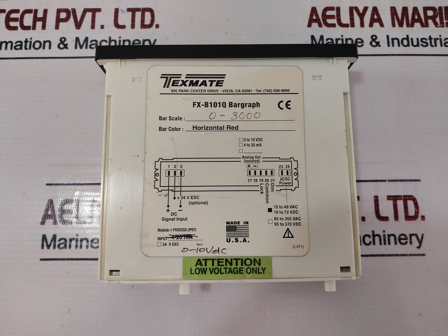 Texmate Fx-b101Q Bargraph Manifold Pressure I-process (Ip07) 0-10Vdc