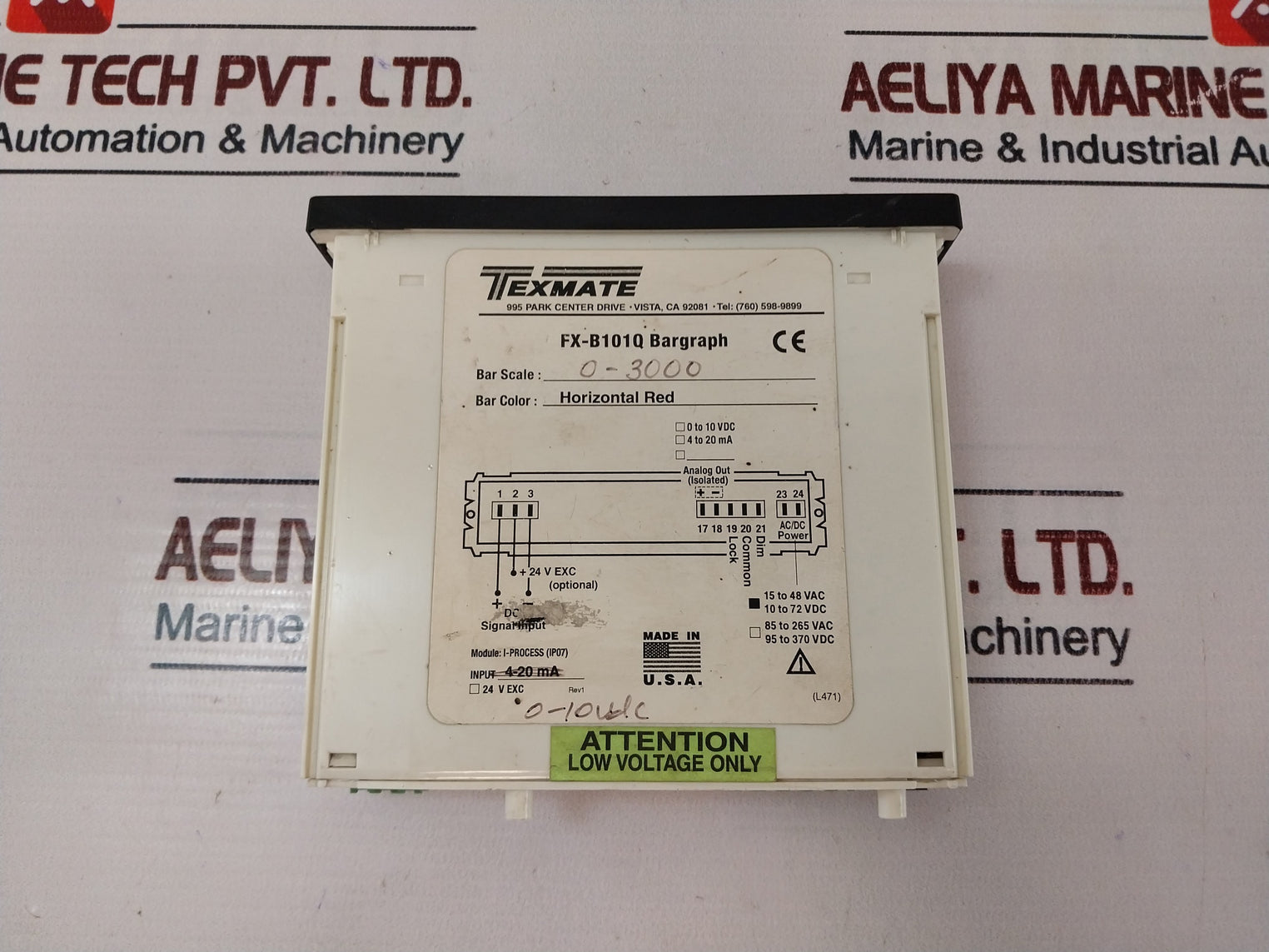 Texmate Fx-b101Q Diverter Packer Pressure I-process (Ip07) 0-10Vdc