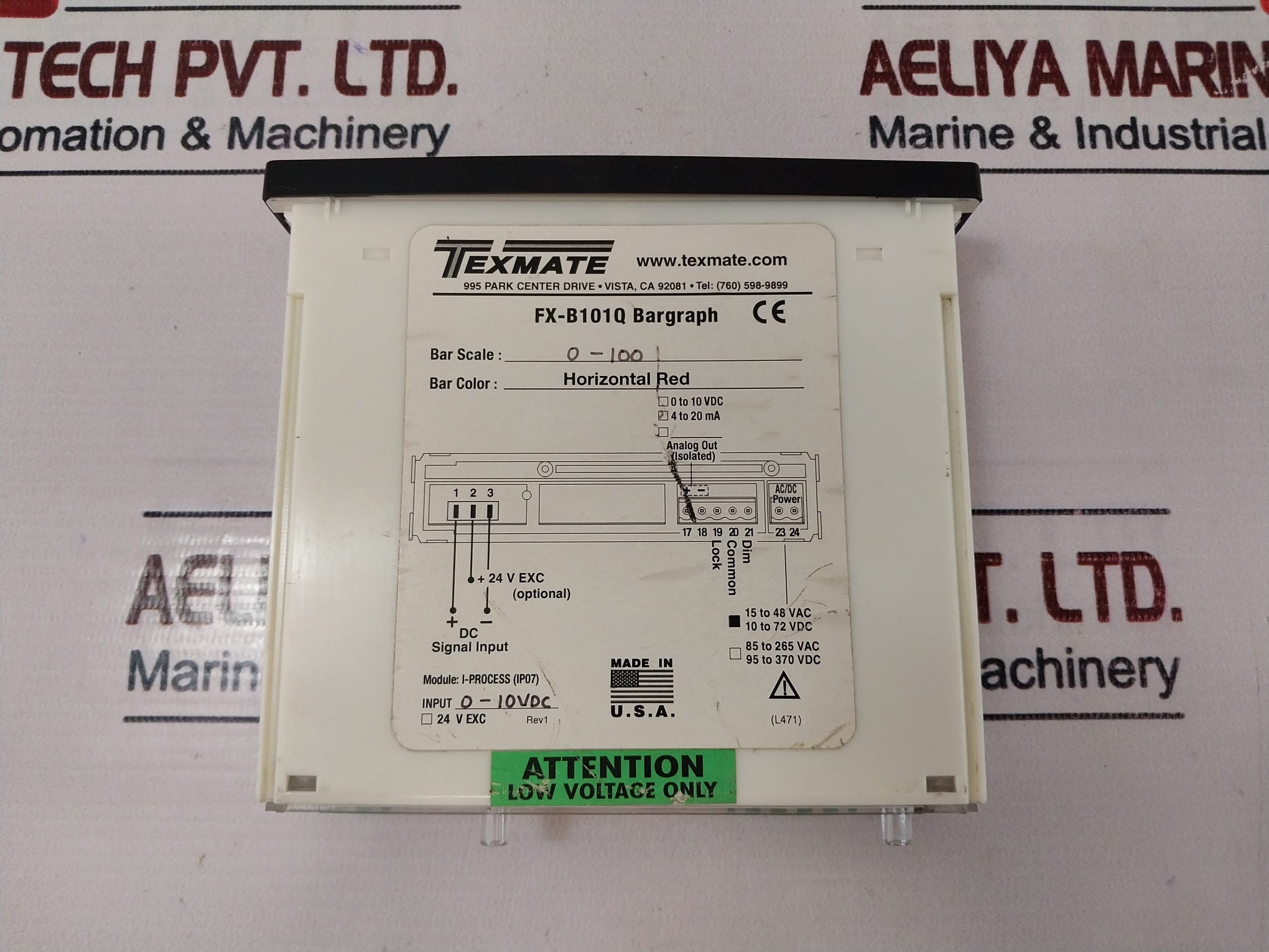 Texmate Fx-b101Q Upper Annular Pilot Pressure I-process (Ip07) 0-10Vdc
