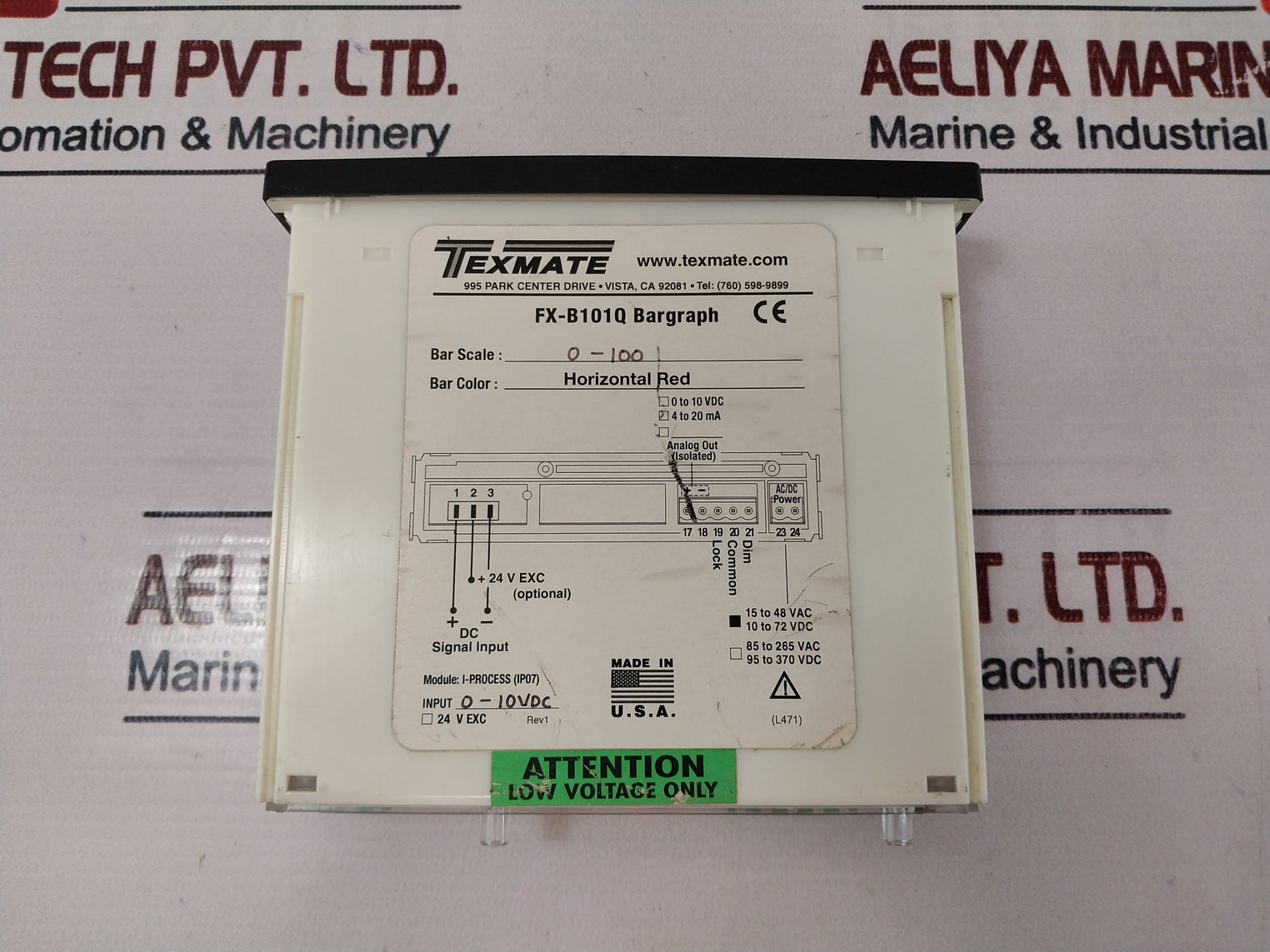 Texmate Fx-b101Q Upper Annular Pilot Pressure I-process (Ip07) 0-10Vdc