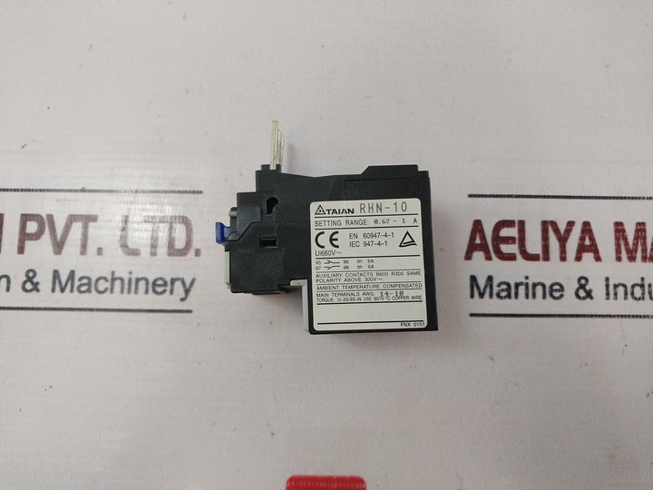 Taian Rhn-10A Thermal Overload Relay 6A 660V Ac