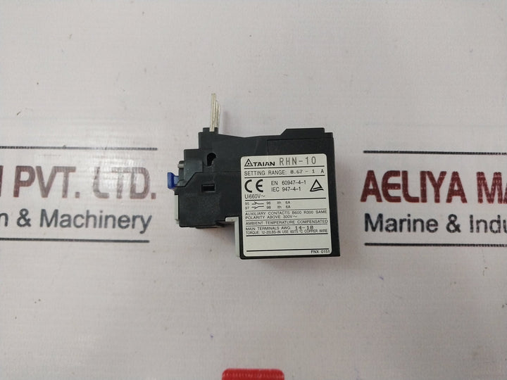 Taian Rhn-10A Thermal Overload Relay 6A 660V Ac