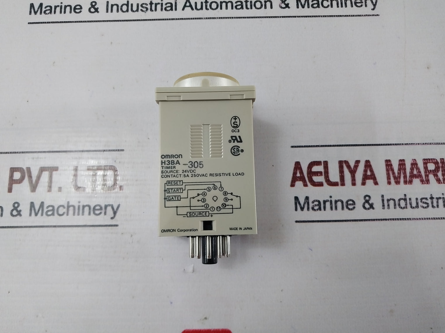 Omron H3Ba-305 Timer Module Source 0-1.0 Min 24Vdc 5A 250 Vac