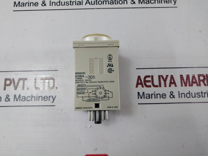 Omron H3Ba-305 Timer Module Source 0-1.0 Min 24Vdc 5A 250 Vac