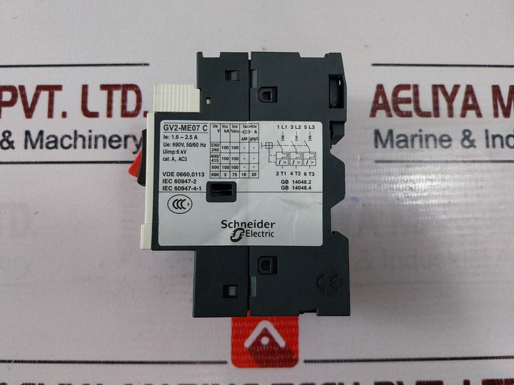 Schneider Electric Telemecanique Gv2Me07 Motor Breaker 1.6-2.5A