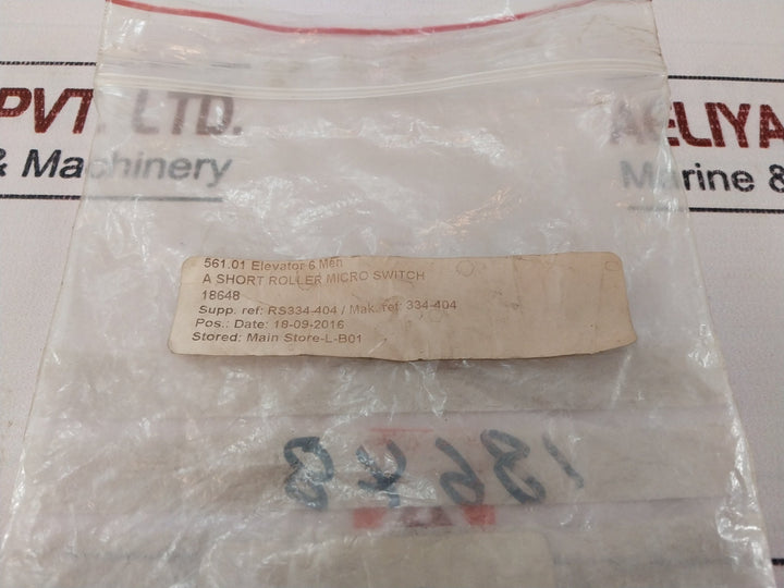 Lot Of 5X 334-404 A Short Roller Micro Switch