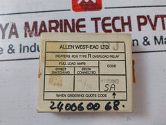 ALLENWEST OLRHSA Overload Relay Heater Pack SA 24.006.0068