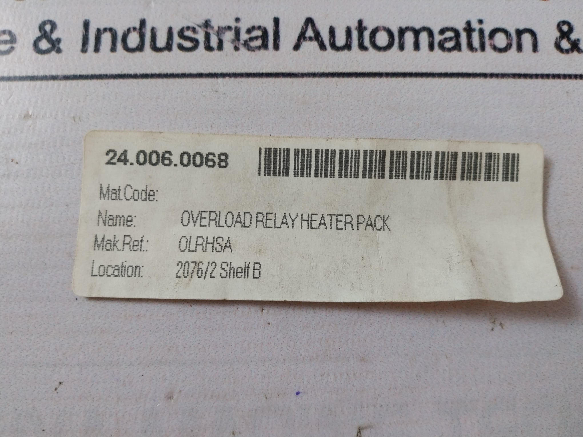 ALLENWEST OLRHSA Overload Relay Heater Pack SA 24.006.0068