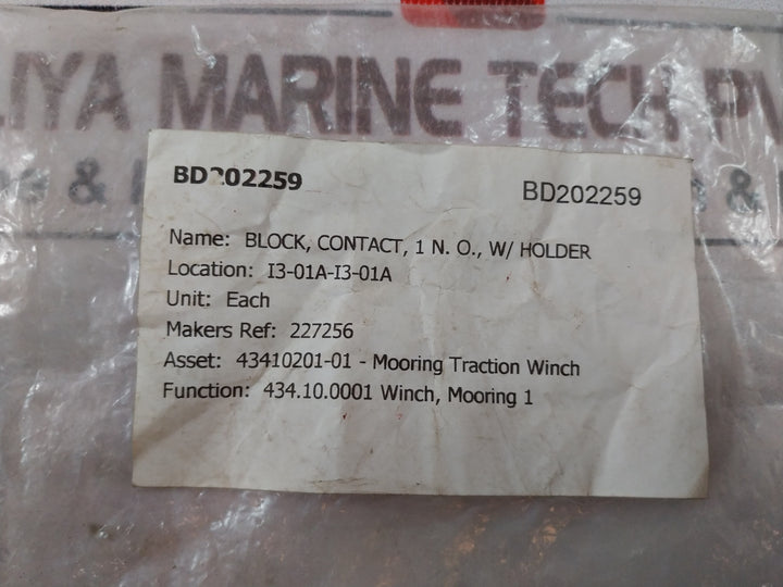 Lot of 2X ABB MCB-10 Contact Block 690V 10A BD202259