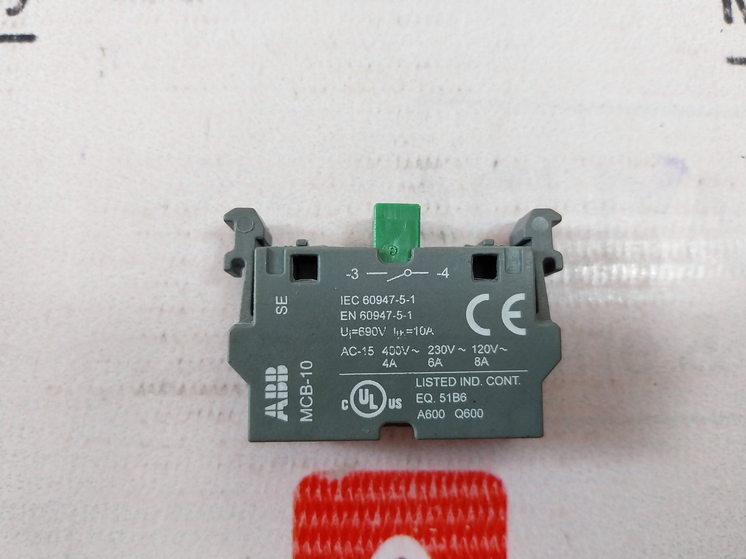 Lot Of 2X Abb Mcb-10 Contact Block 690V 10A Bd202259