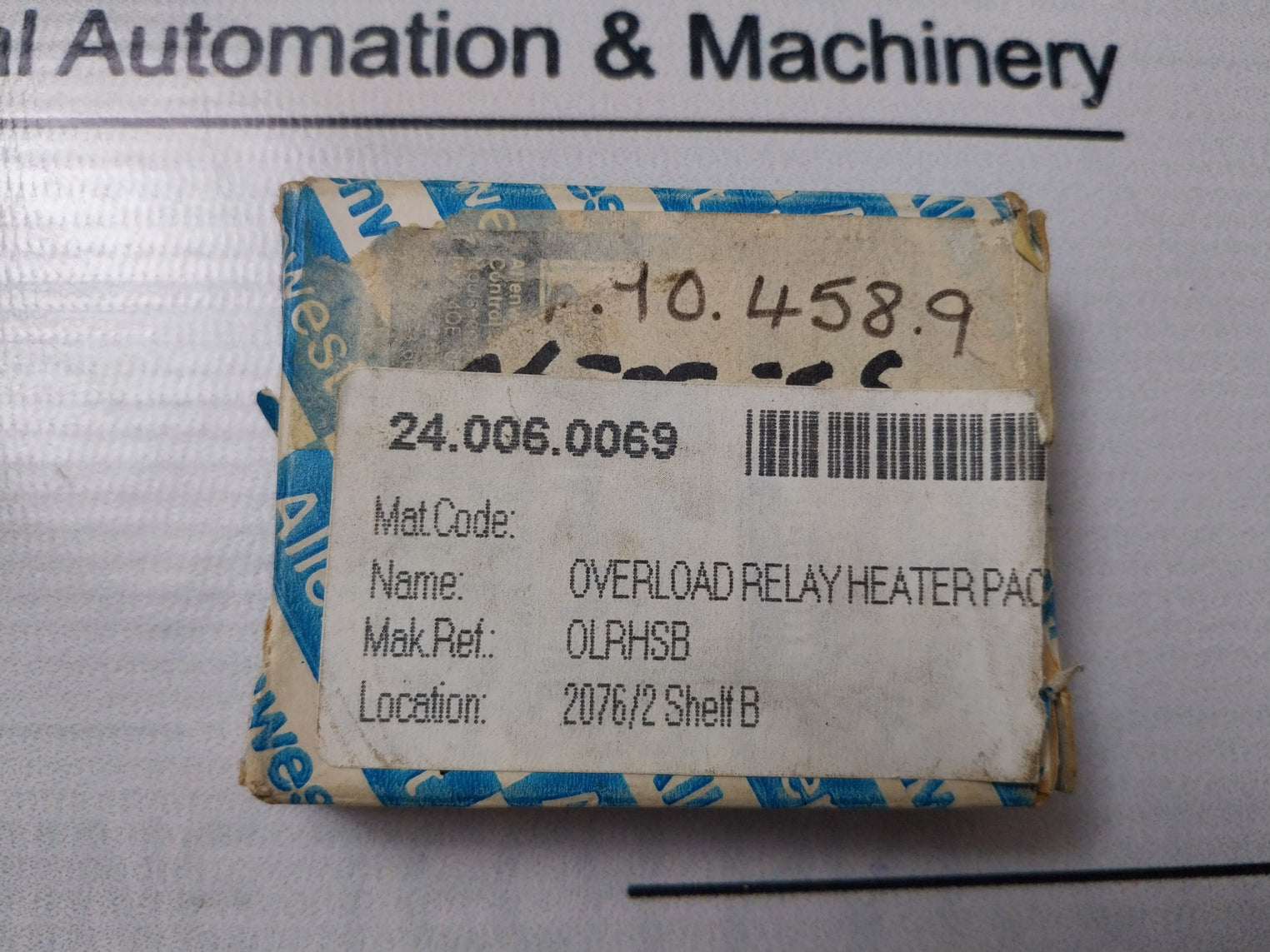 Lot Of 3X Allenwest Olrhsb 24.006.0069 Overload Relay Heater Pack