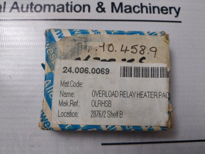 Lot Of 3X Allenwest Olrhsb 24.006.0069 Overload Relay Heater Pack