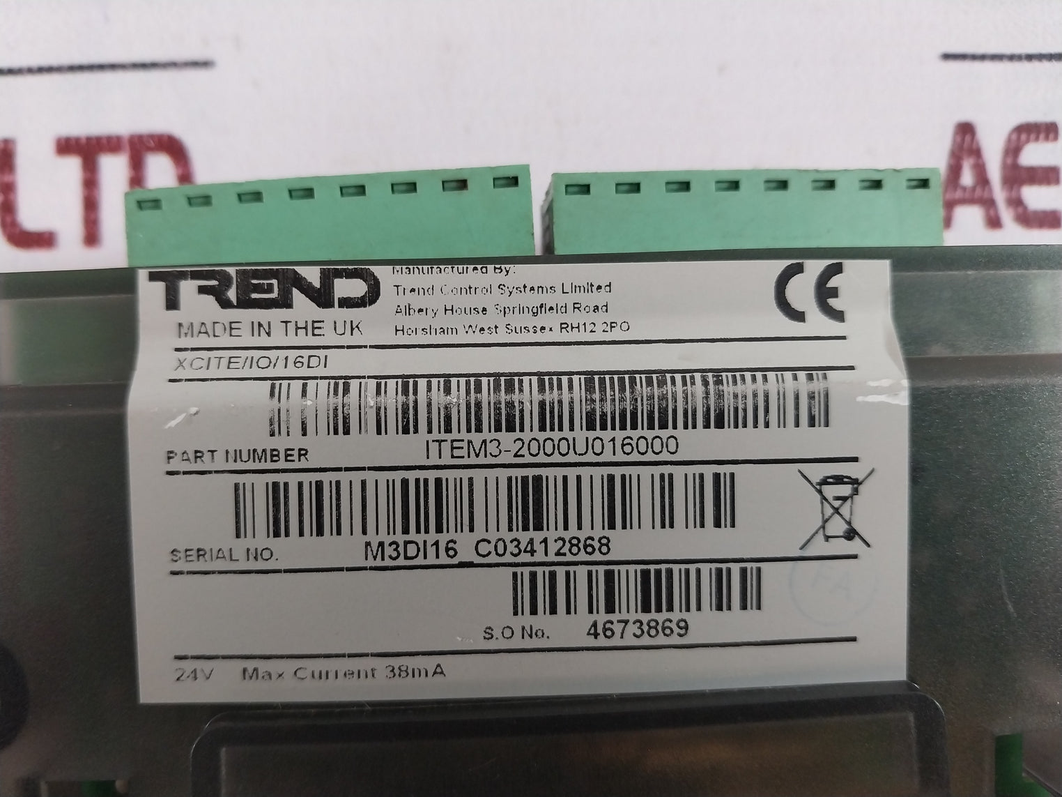 Trend Xcite/Io/16Di Expander Module Item3-2000U016000