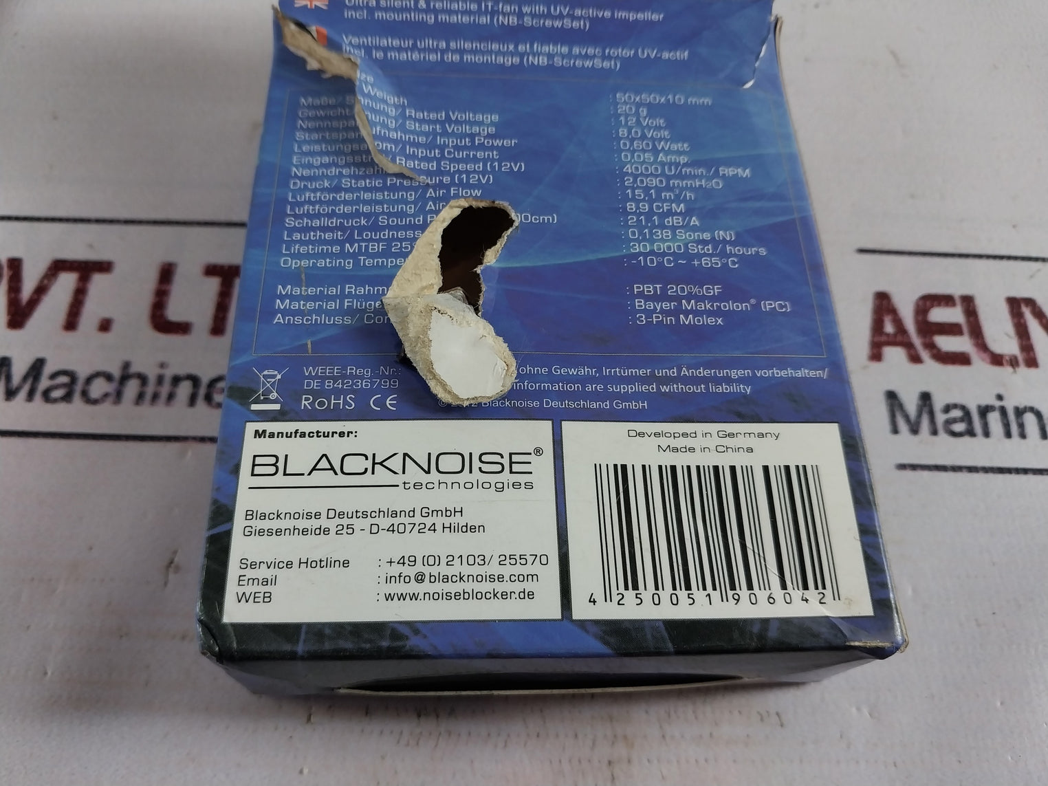 Noiseblocker Xs-2 Coolin 50×50×10Mm Fan 77Nobitrxs2 Dc12V