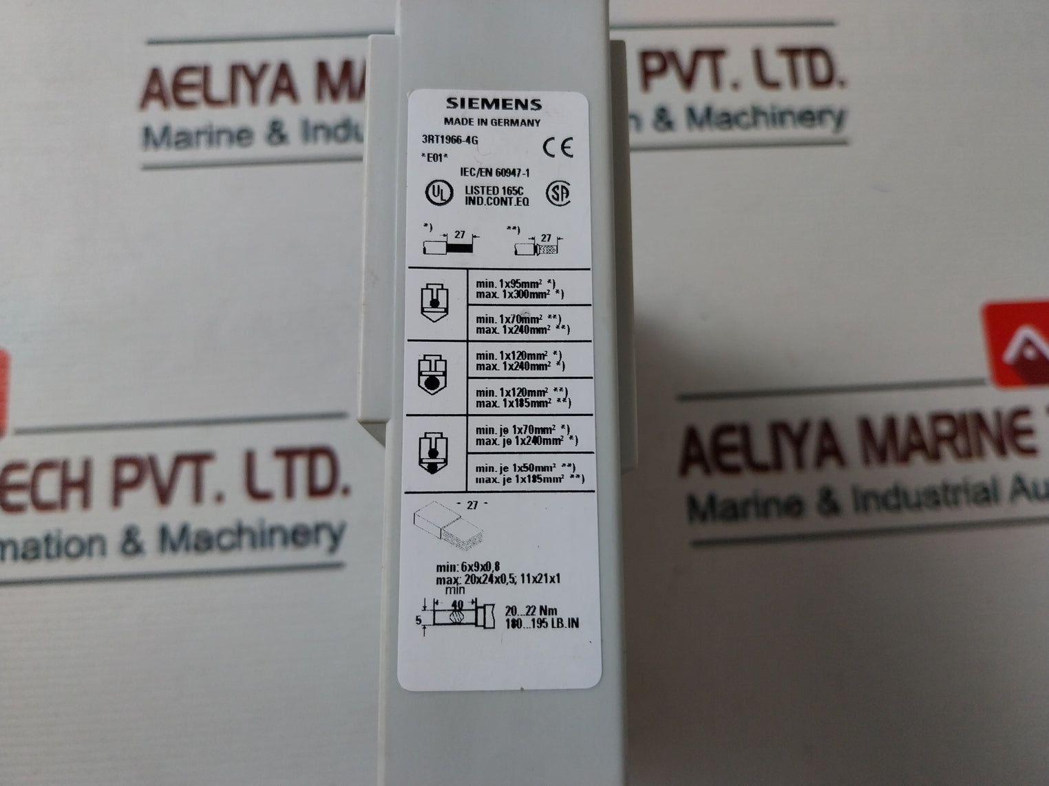 Siemens 3Rt1966-4G Terminal Lug Contactor 3Rt106