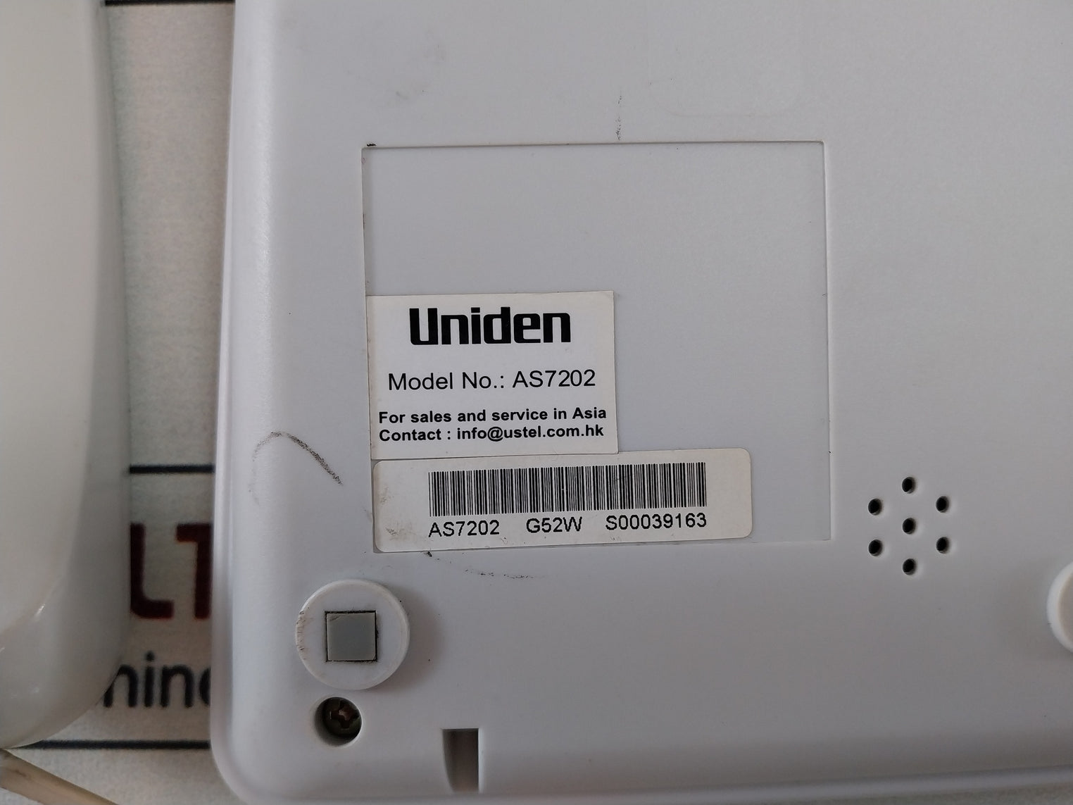 Uniden As7202 Corded Landline Phone As7202 G52W S00039163