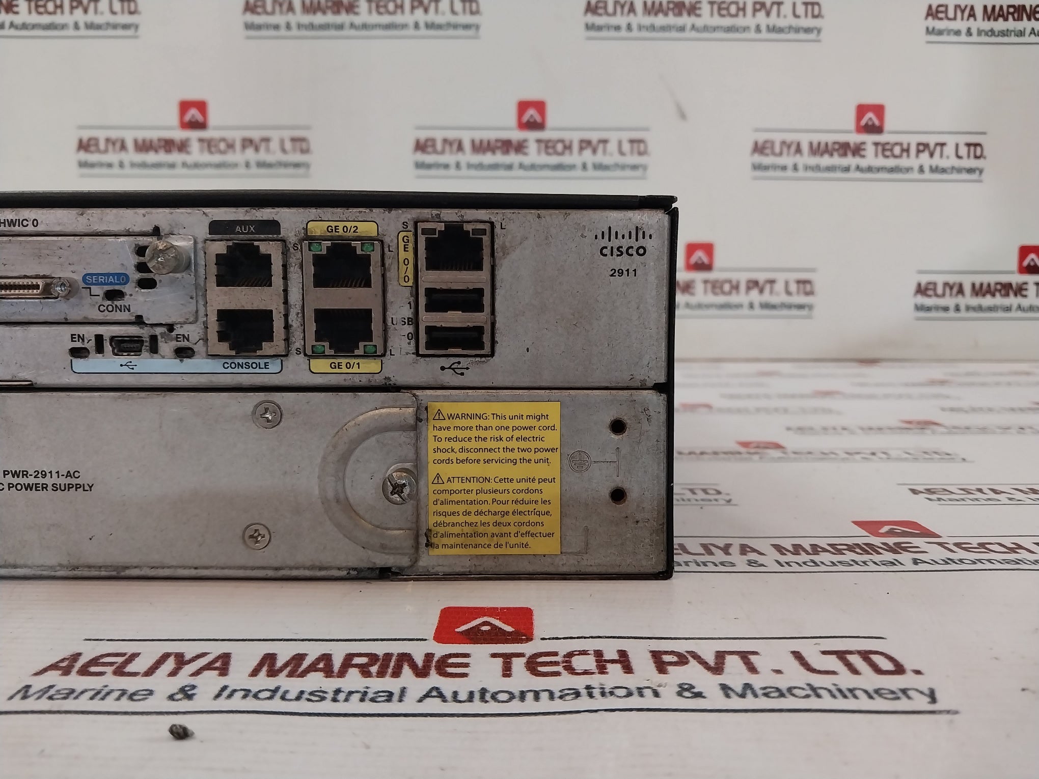Cisco 2911 Integrated Services Router Pwr-2911-ac 100-240V 3-1A 50/60Hz