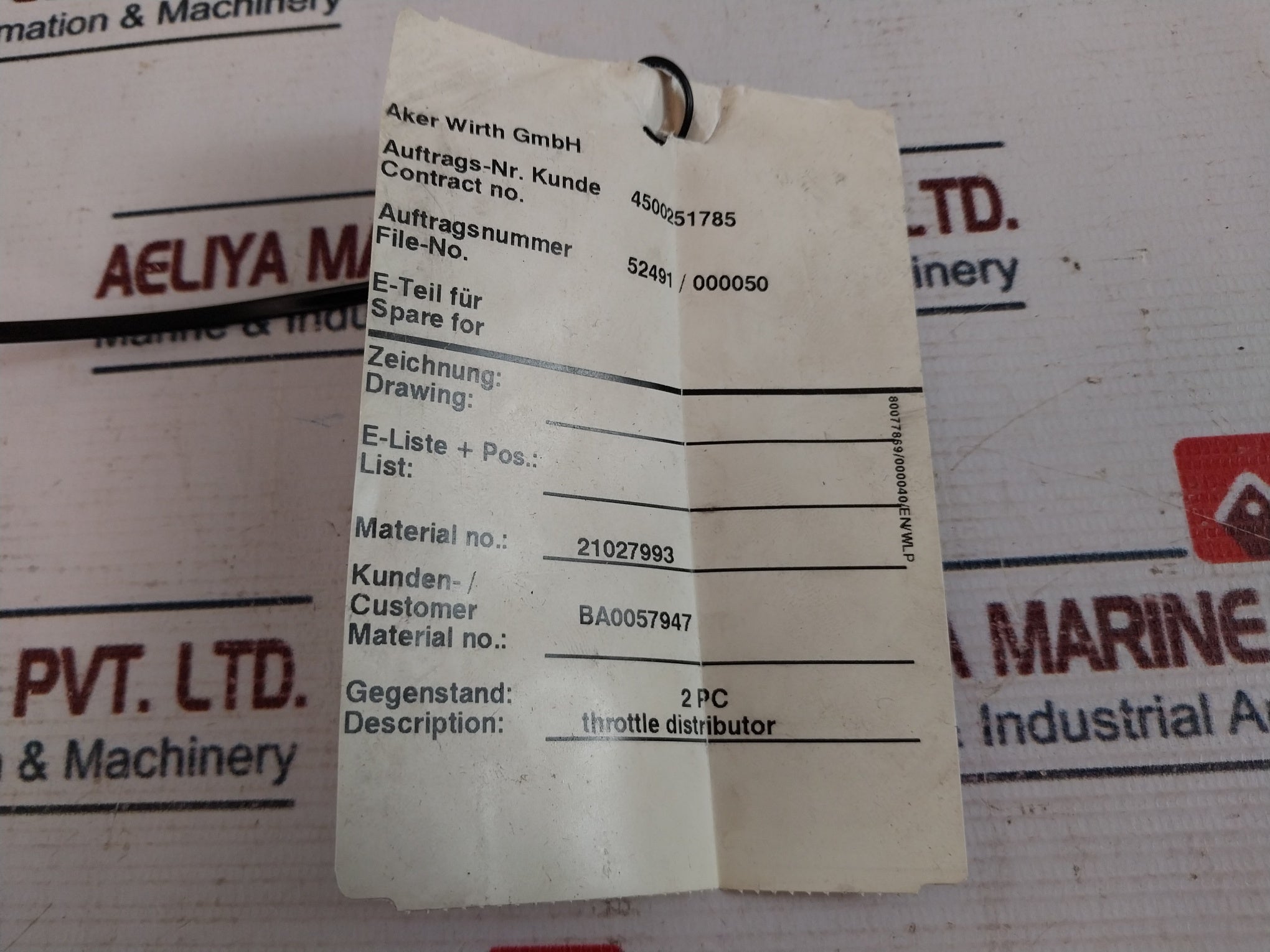 Skf 242-065.20 Throttle Distributor Rotary Table Control Valve