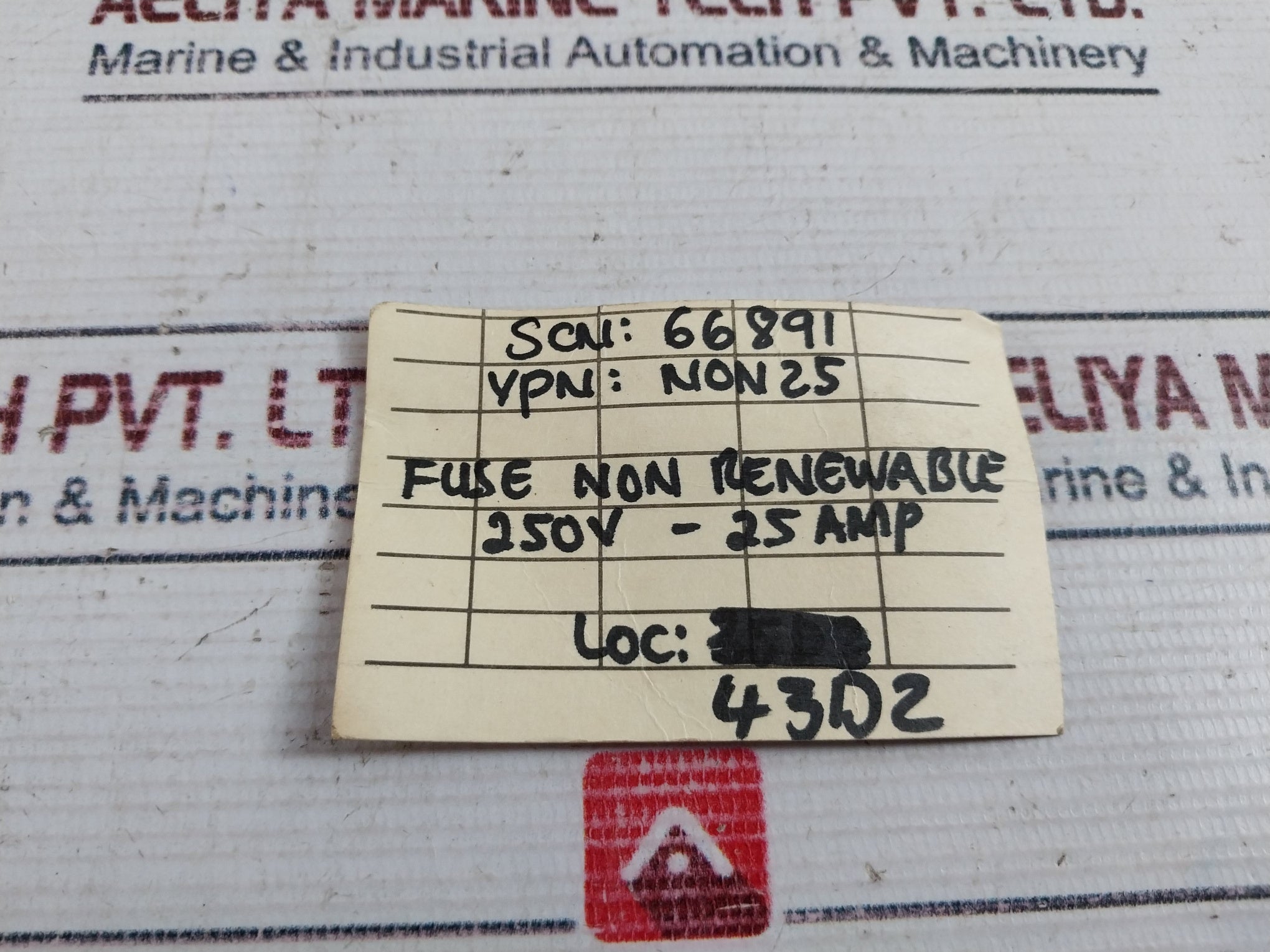 Lot Of 4X Bussmann Non-25 One-Time Fuse 250 Volts
